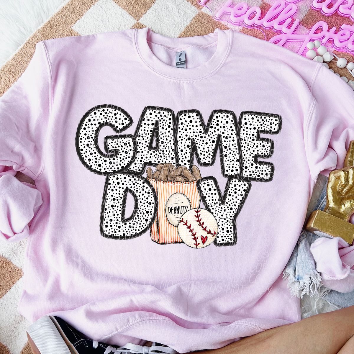 Game Day Peanuts Baseball Dotted 66180 DTF transfer