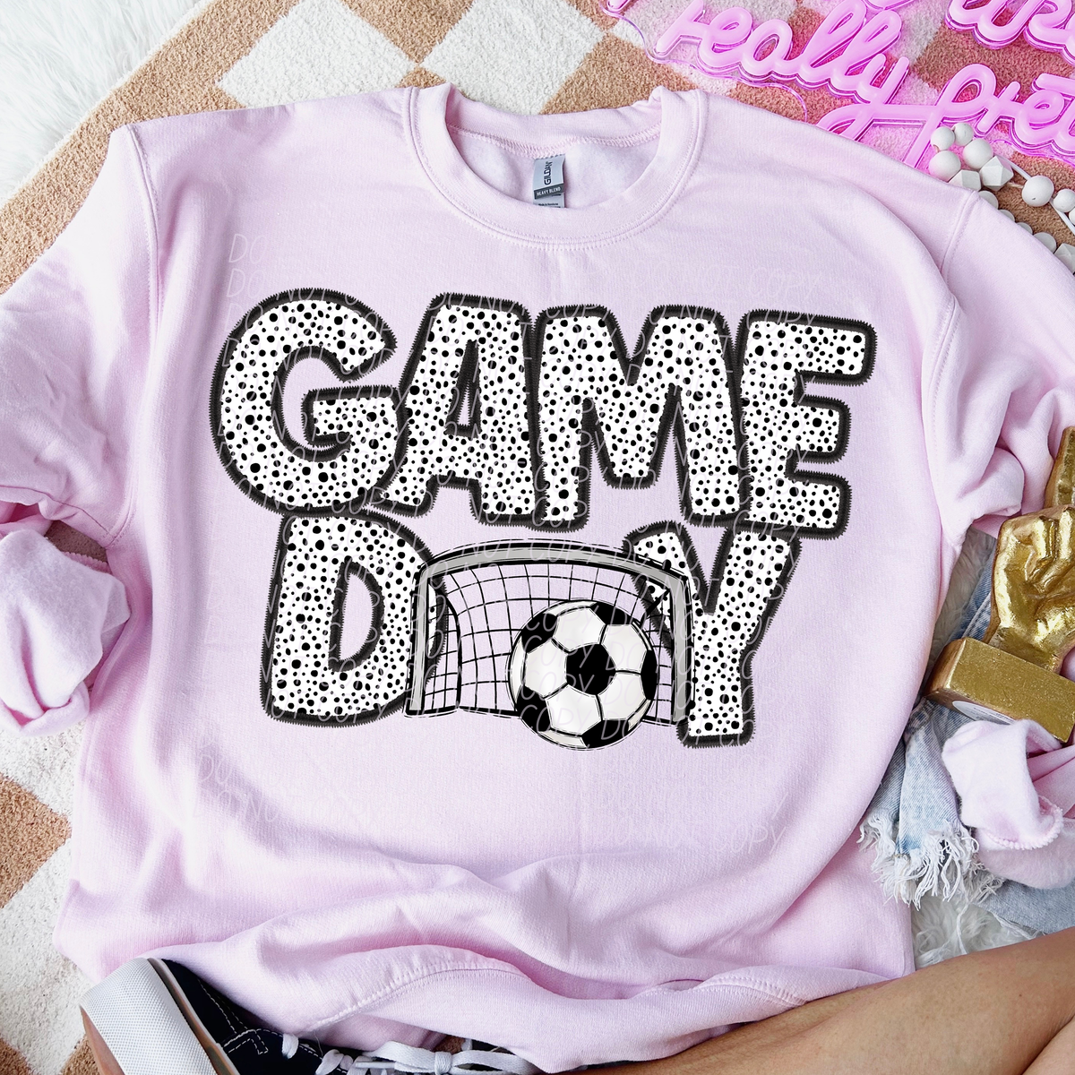 Game Day Soccer Net Dotted 66184 DTF transfer