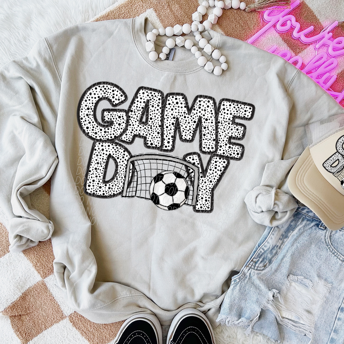 Game Day Soccer Net Dotted 66184 DTF transfer