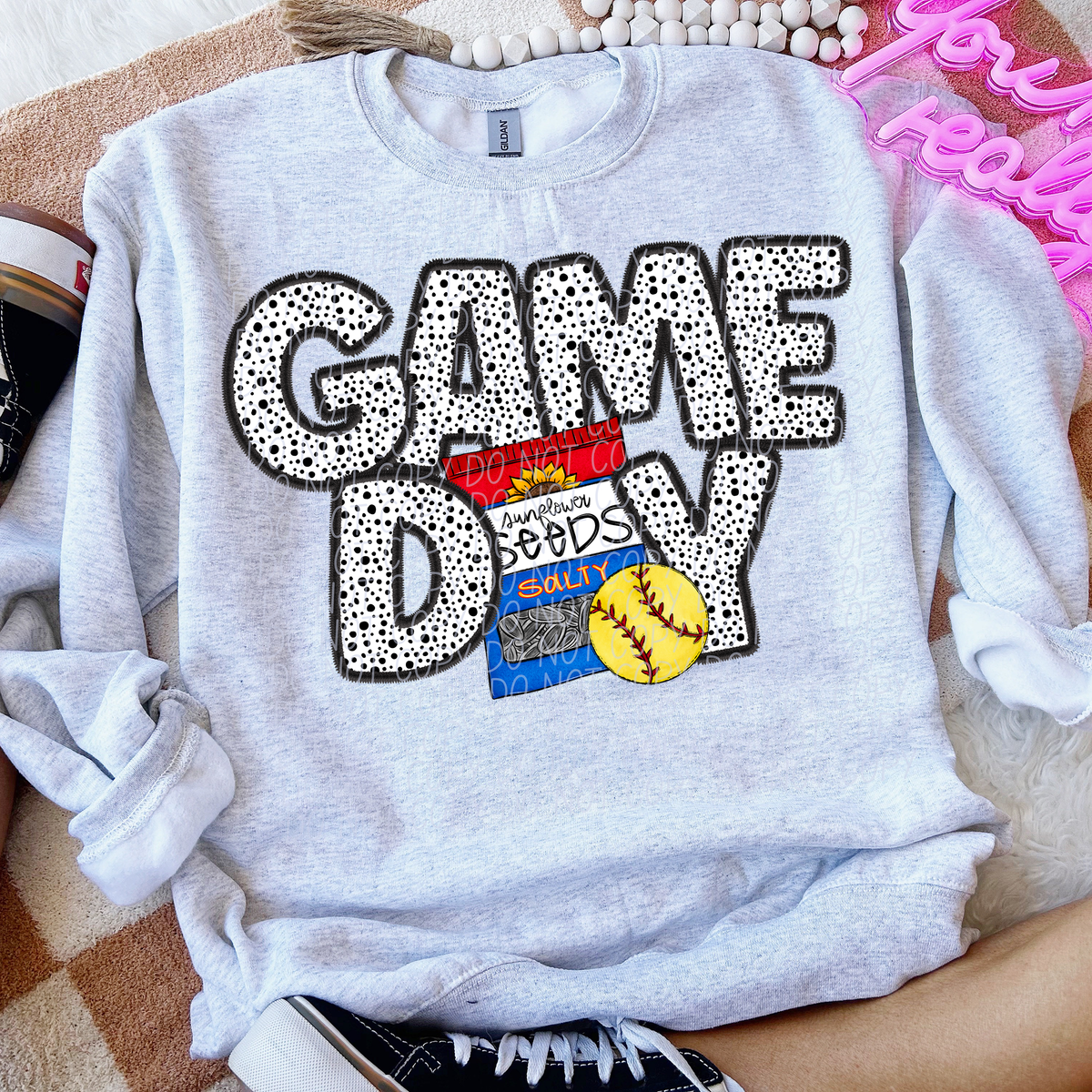 Game Day Sunflower Seed Softball Dotted 66187 DTF transfer