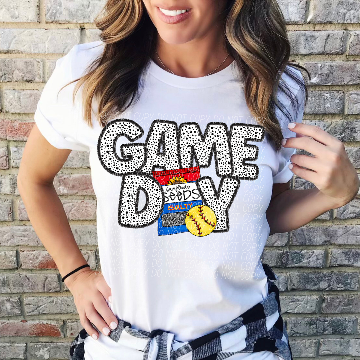 Game Day Sunflower Seed Softball Dotted 66187 DTF transfer