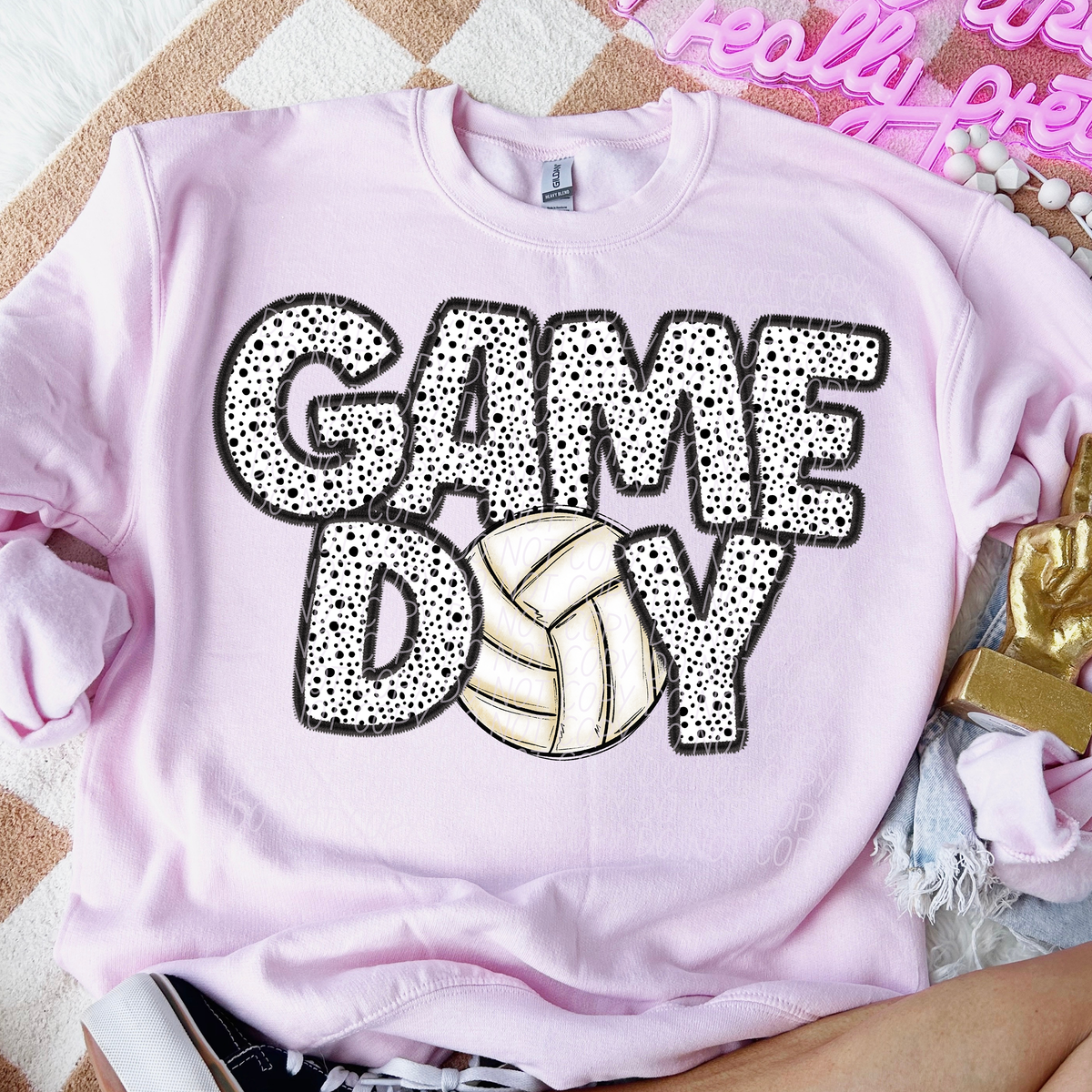 Game Day Volleyball Lighter Dotted 66189 DTF transfer