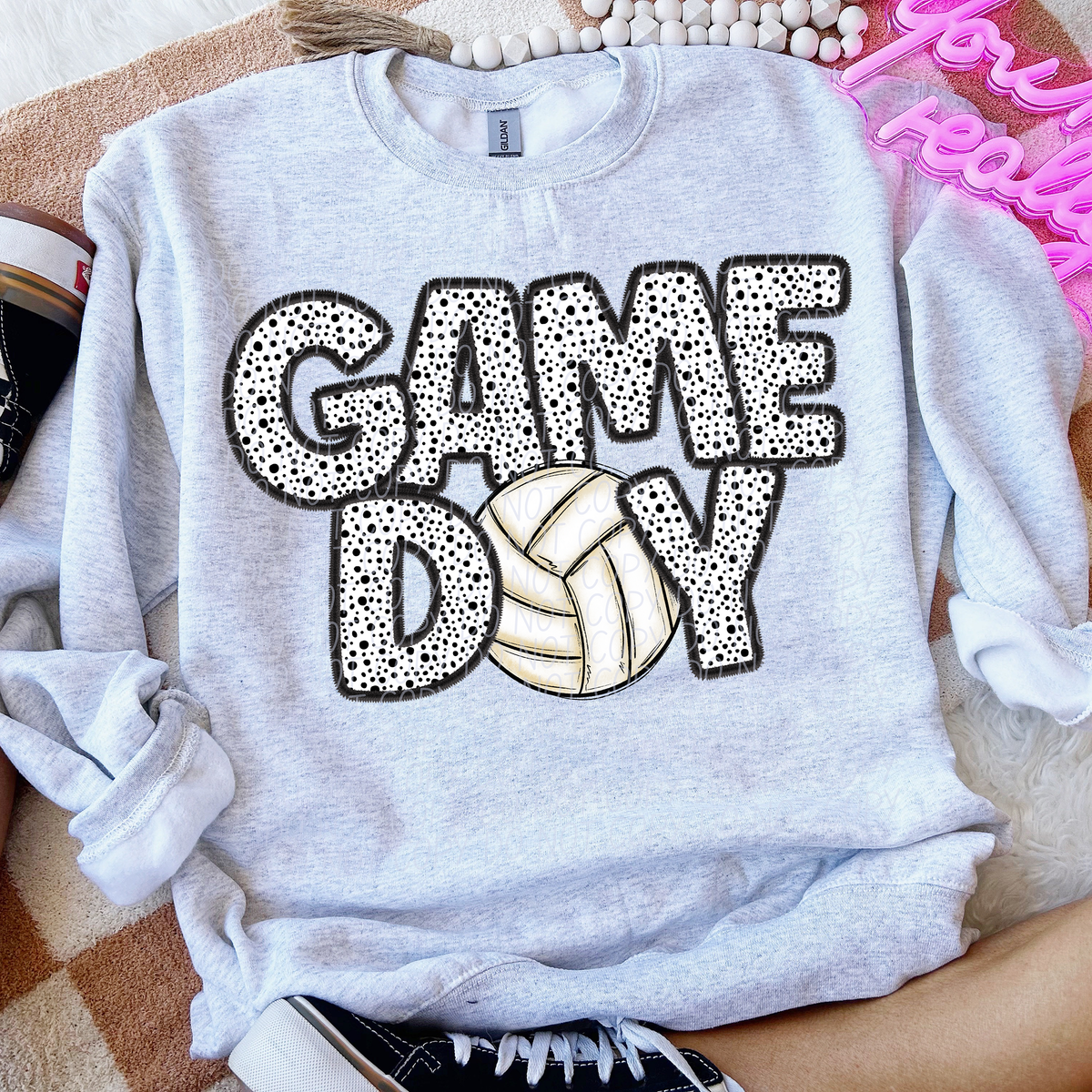Game Day Volleyball Lighter Dotted 66189 DTF transfer