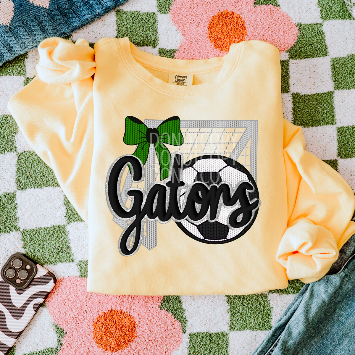 gators soccer with net and green bow (CSG) DTF Transfer