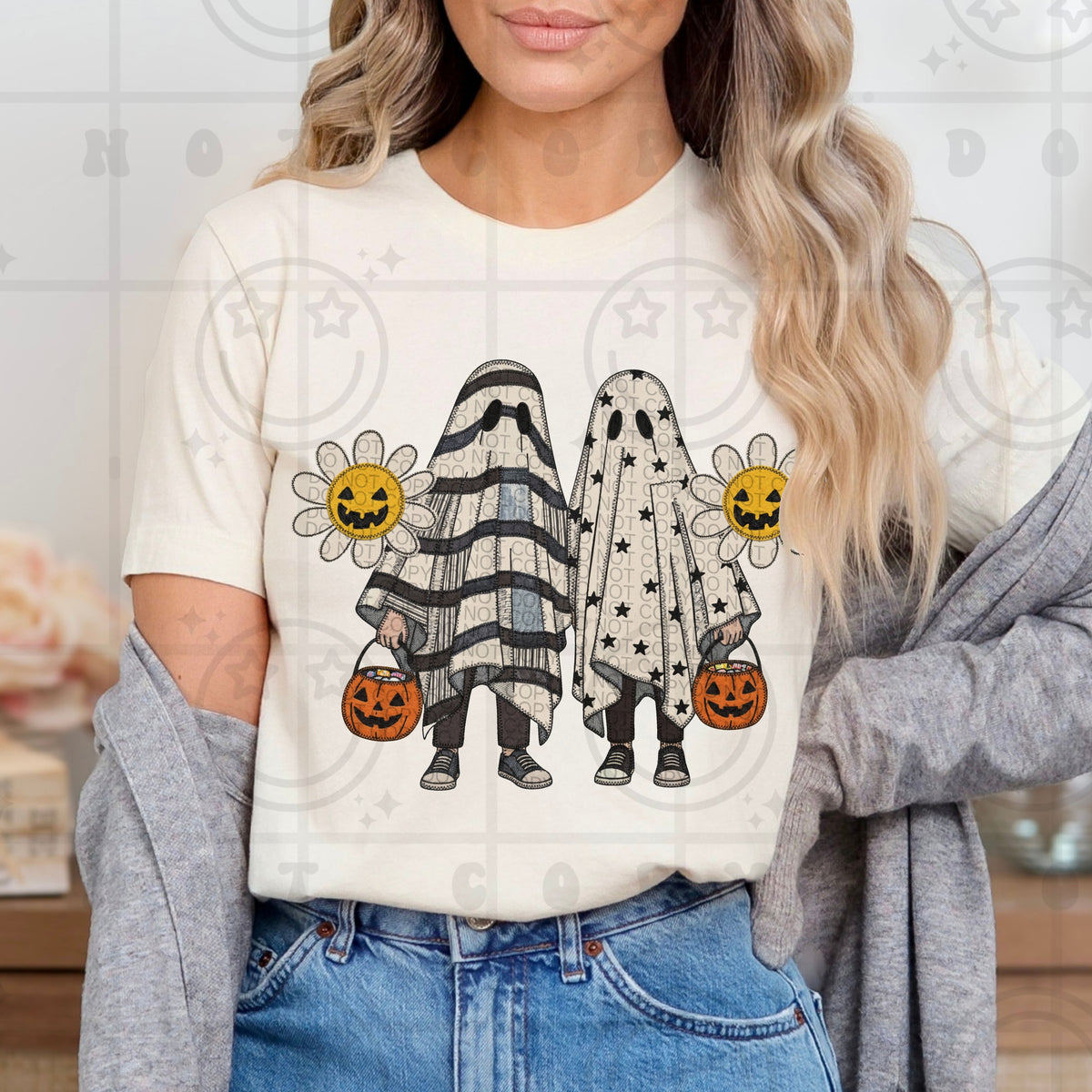 Ghostie with sunflowers (HW) DTF Transfer