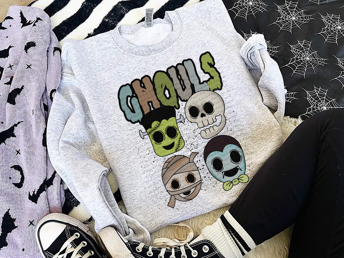 Ghouls Green Zombie Mommy Vampire Skull 59927 DTF Transfer