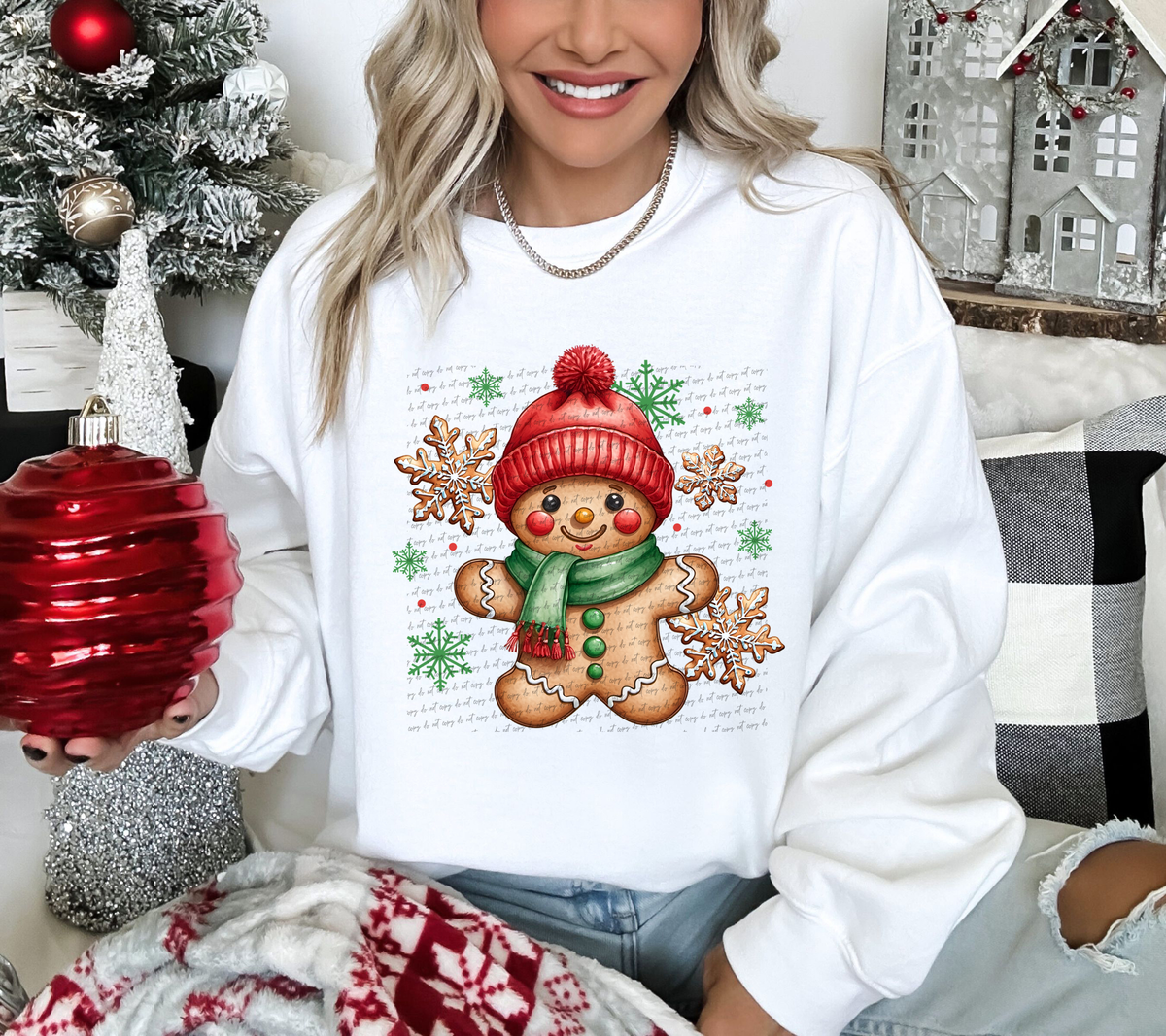 Gingerbread Green Snowflakes 66096 DTF transfer
