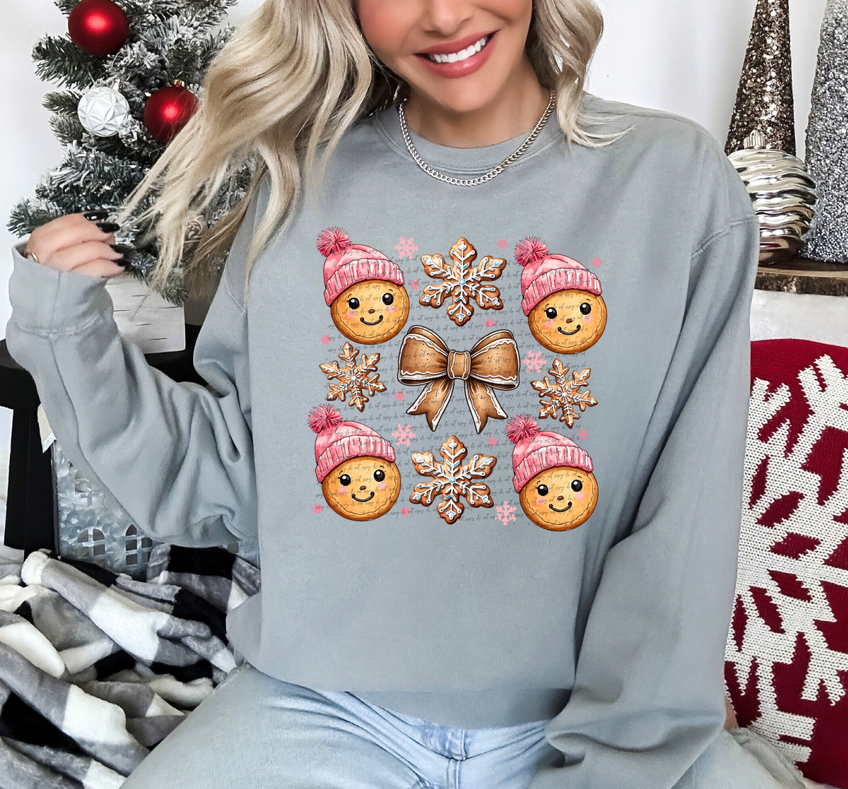 Gingerbread Pink Bow 66097 DTF transfer