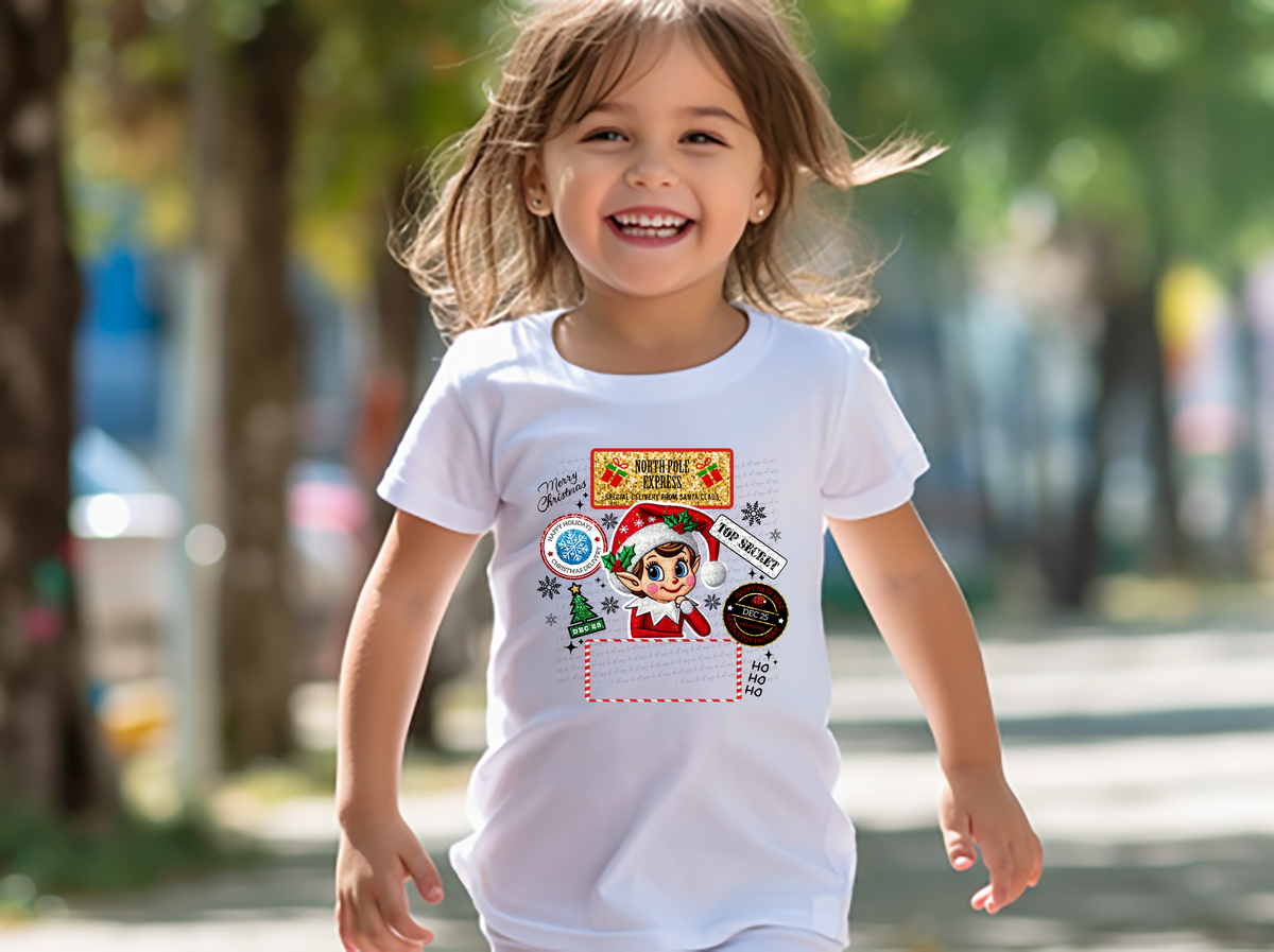 Girl Elf Gift Sack North Pole Express 69488 DTF transfer