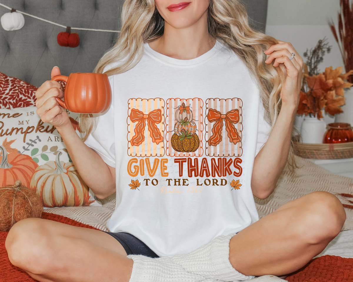 Give Thanks To The Lord Beige Font 108886 DTF transfer