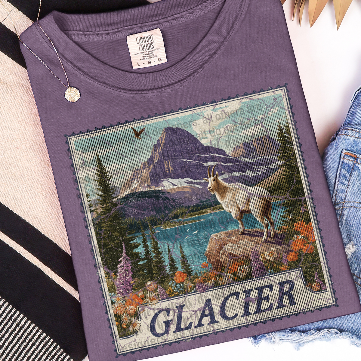 glacier vintage stamp (TTD) DTF transfer