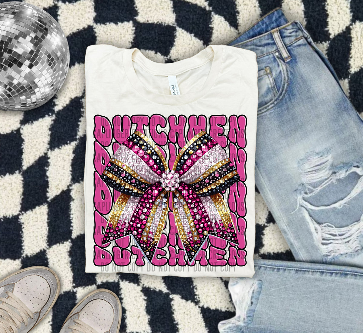 Dutchmen Pink Bow School Mascot 57893 DTF transfer