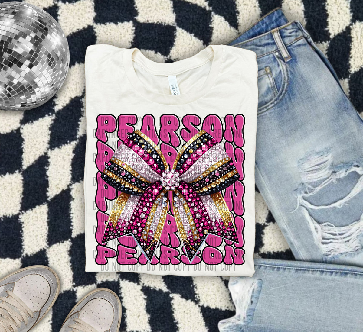 Pearson Pink Bow School Mascot 57917 DTF transfer