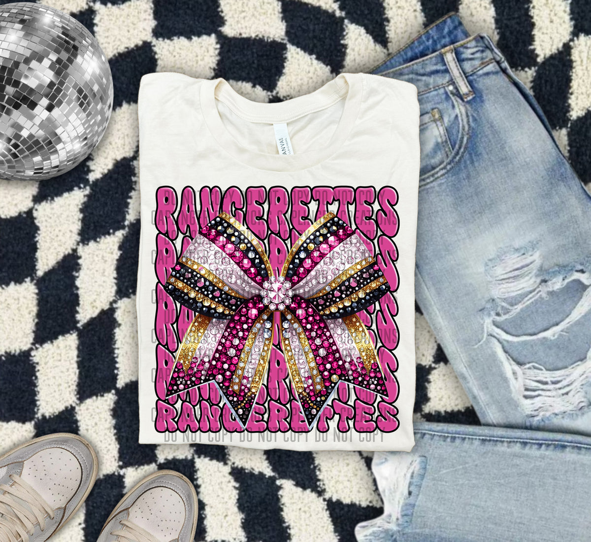 Rangerettes Pink Bow School Mascot 57922 DTF transfer