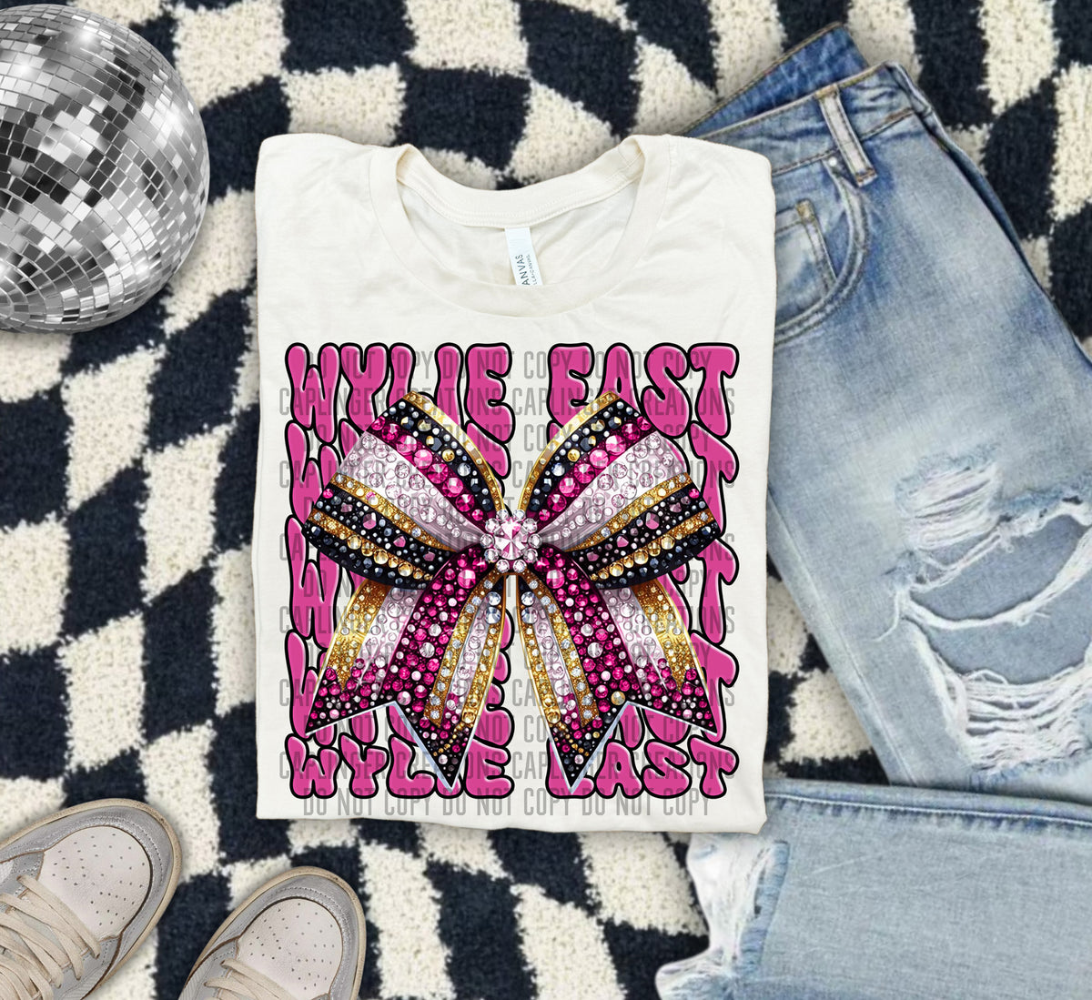 Wylie East Pink Bow School Mascot 57941 DTF transfer