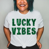 Lucky vibes green sequin 24339 DTF transfer