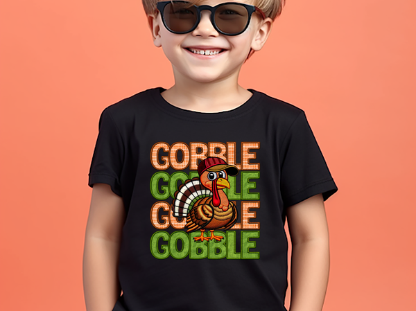 Gobble Stacked Boy Turkey 69489 DTF transfer