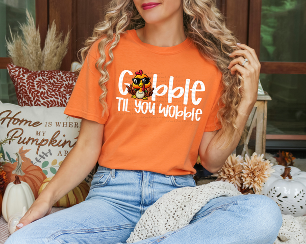 Gobble Til You Wobble White 69492 DTF transfer