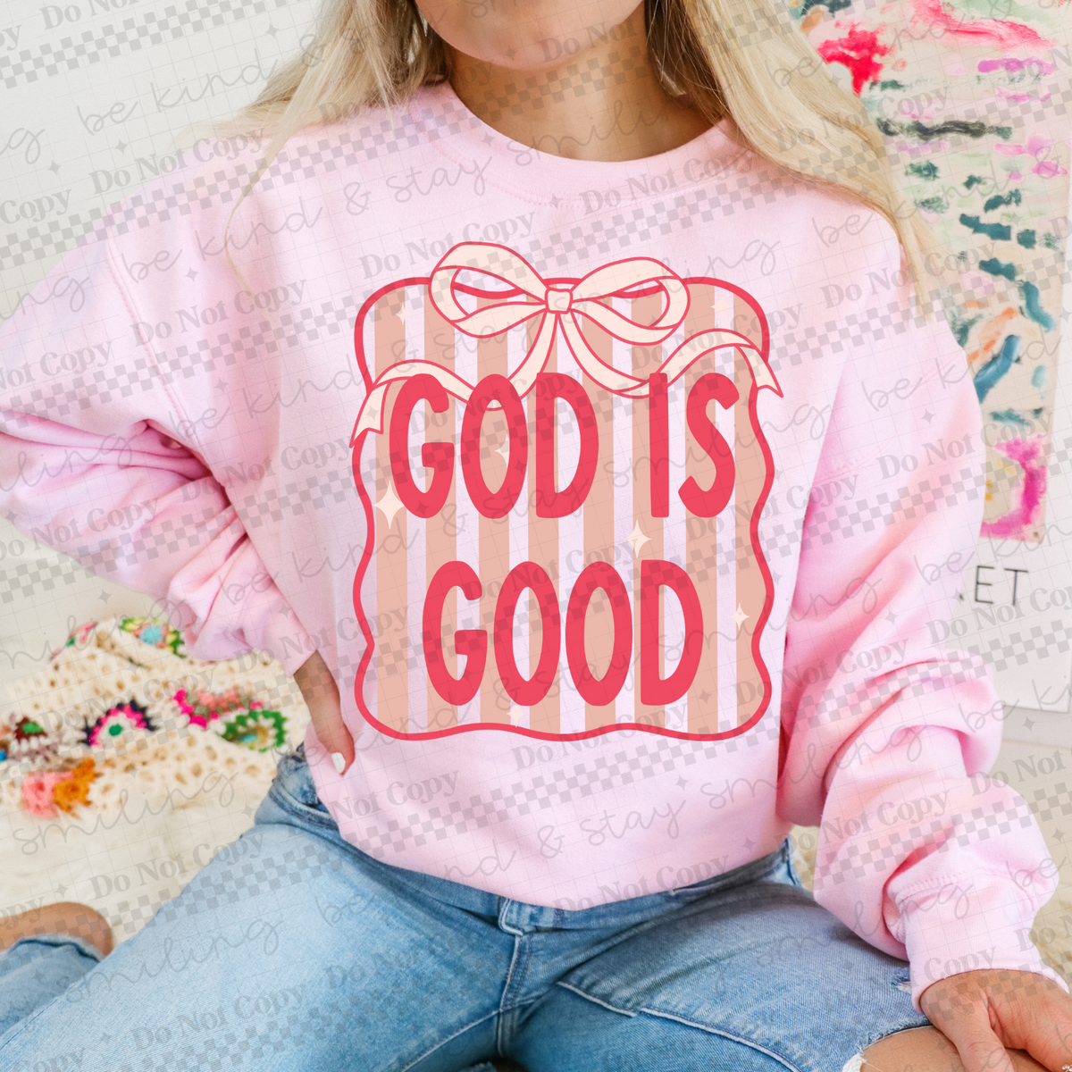 God is good pink ribbon (CMLD) 107074 DTF transfer