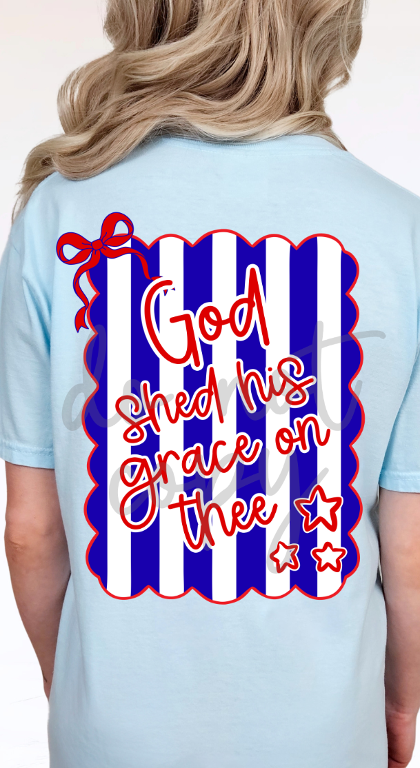 God shed his grace stripes (Parker) DTF Transfer