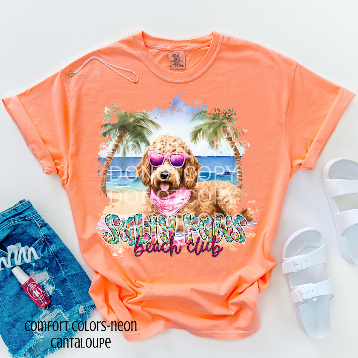 Golden Doodle Salty Paws Beach Club (CSG) 101091 DTF transfer