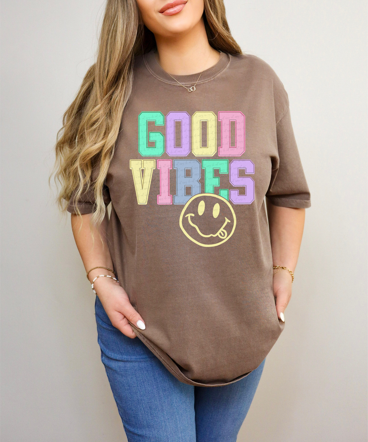 Good Vibes Smiley 116909 DTF Transfer