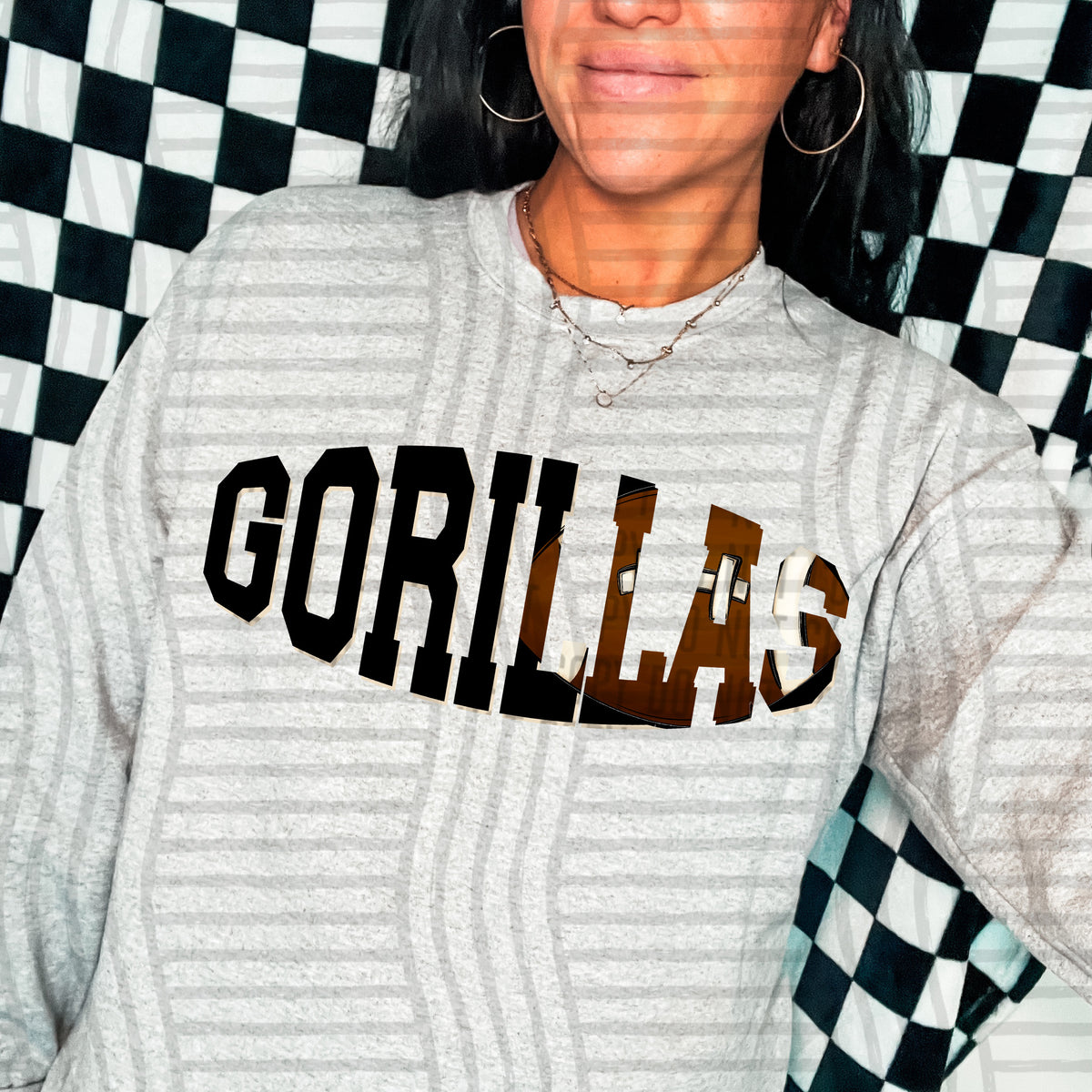 Gorillas varsity clipped football (Caplinger) DTF transfer