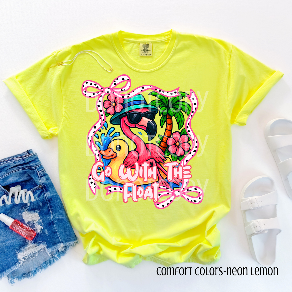 Go with the float flamingo (CSG) DTF transfer