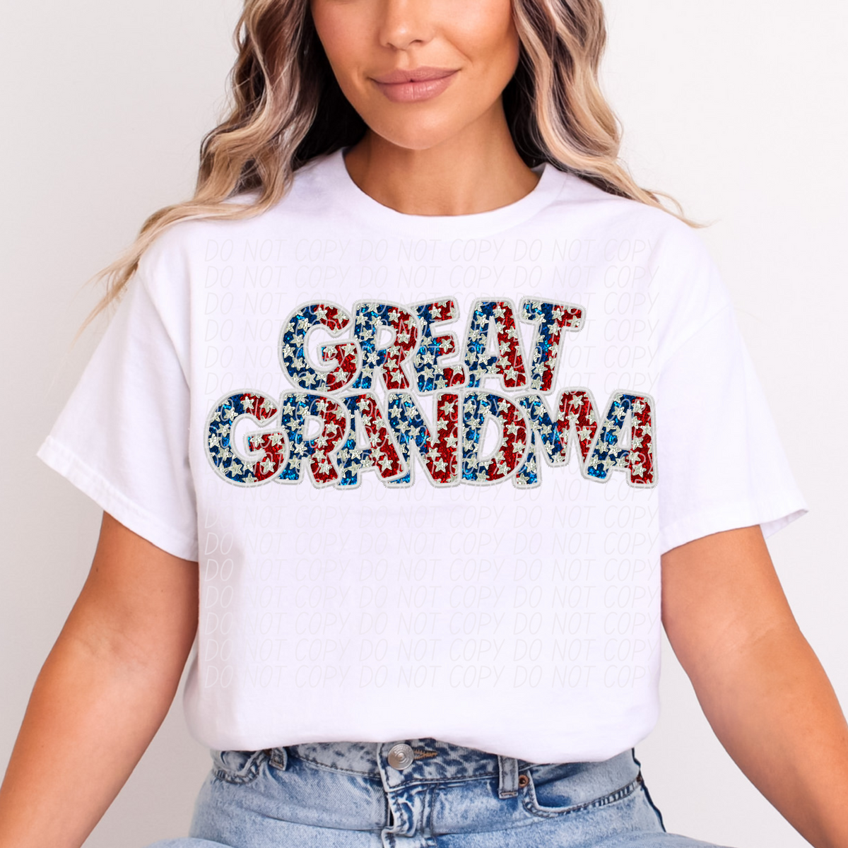 Great Grandma Glitter Stars (CITY) DTF transfer