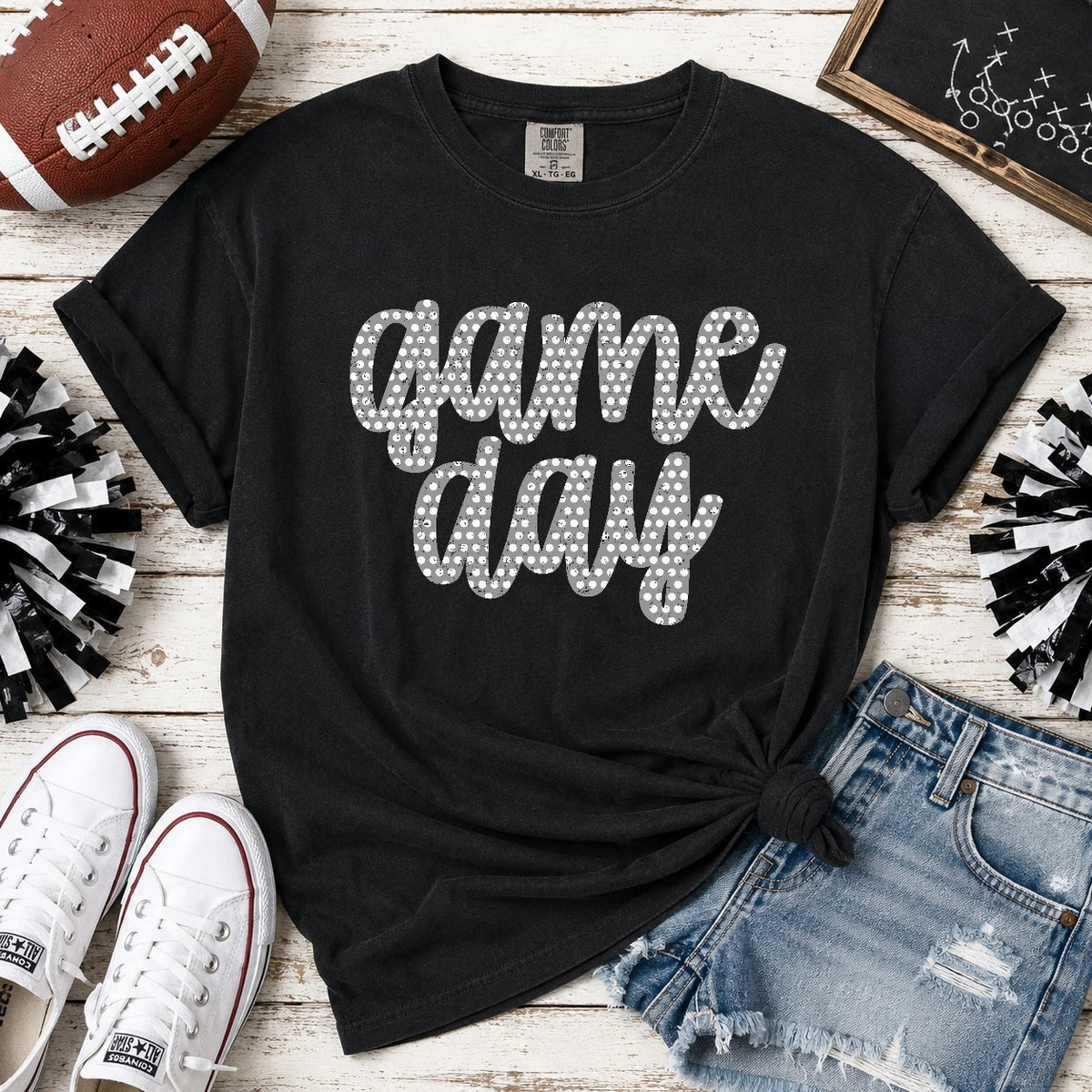 Game Day Grey with Dots (Parker) DTF transfer