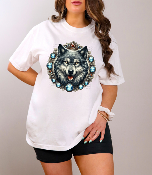 Grey Wolf Blue Diamonds 61881 DTF transfer