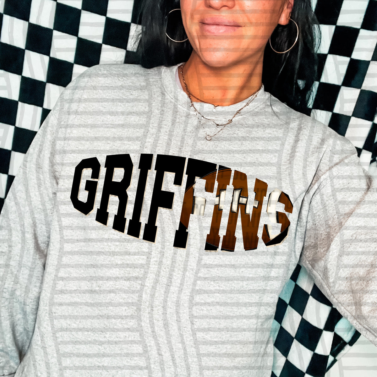Griffins varsity clipped football (Caplinger) DTF transfer