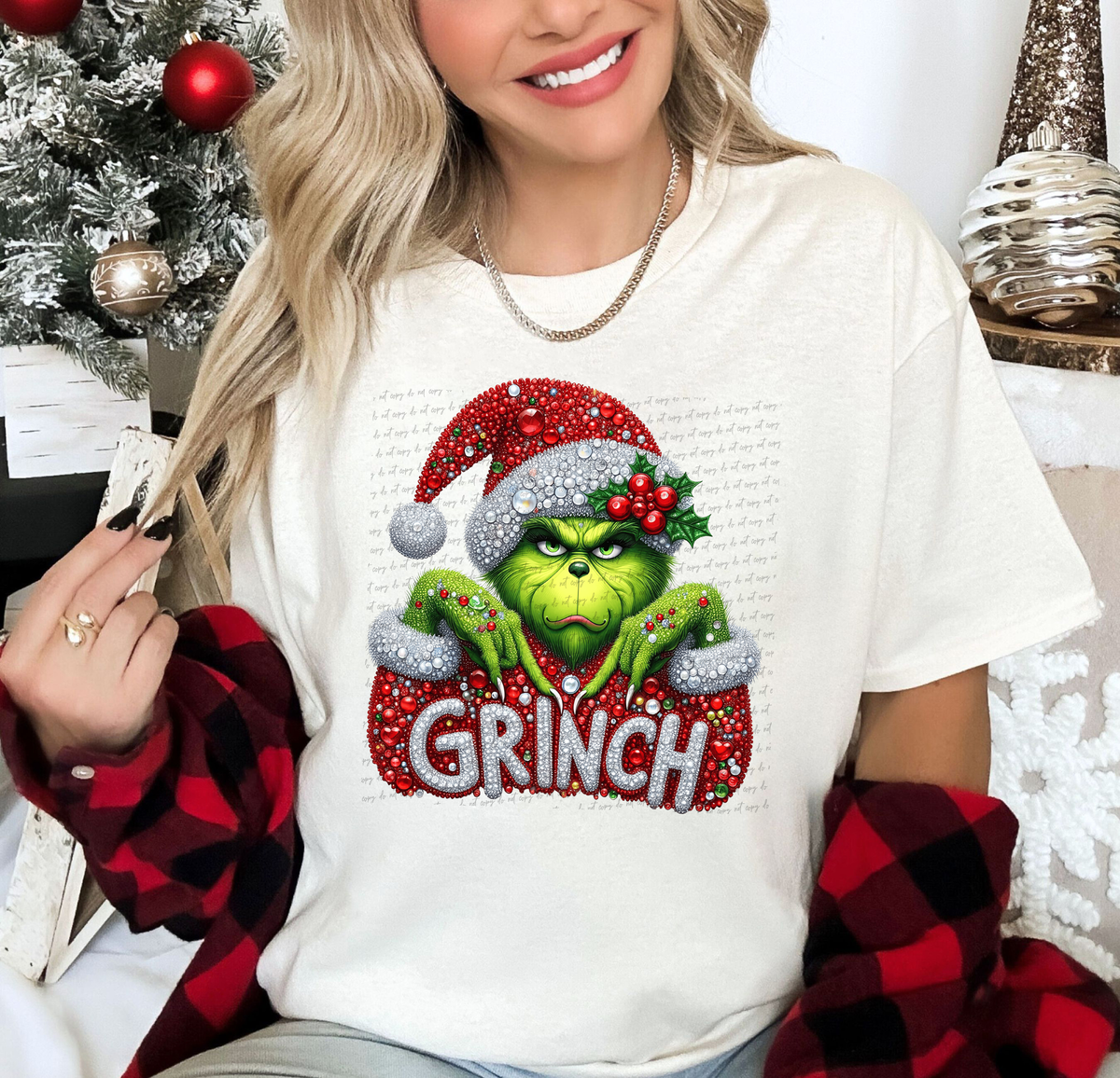 Grinch Faux Rhinestone 108956 DTF transfer