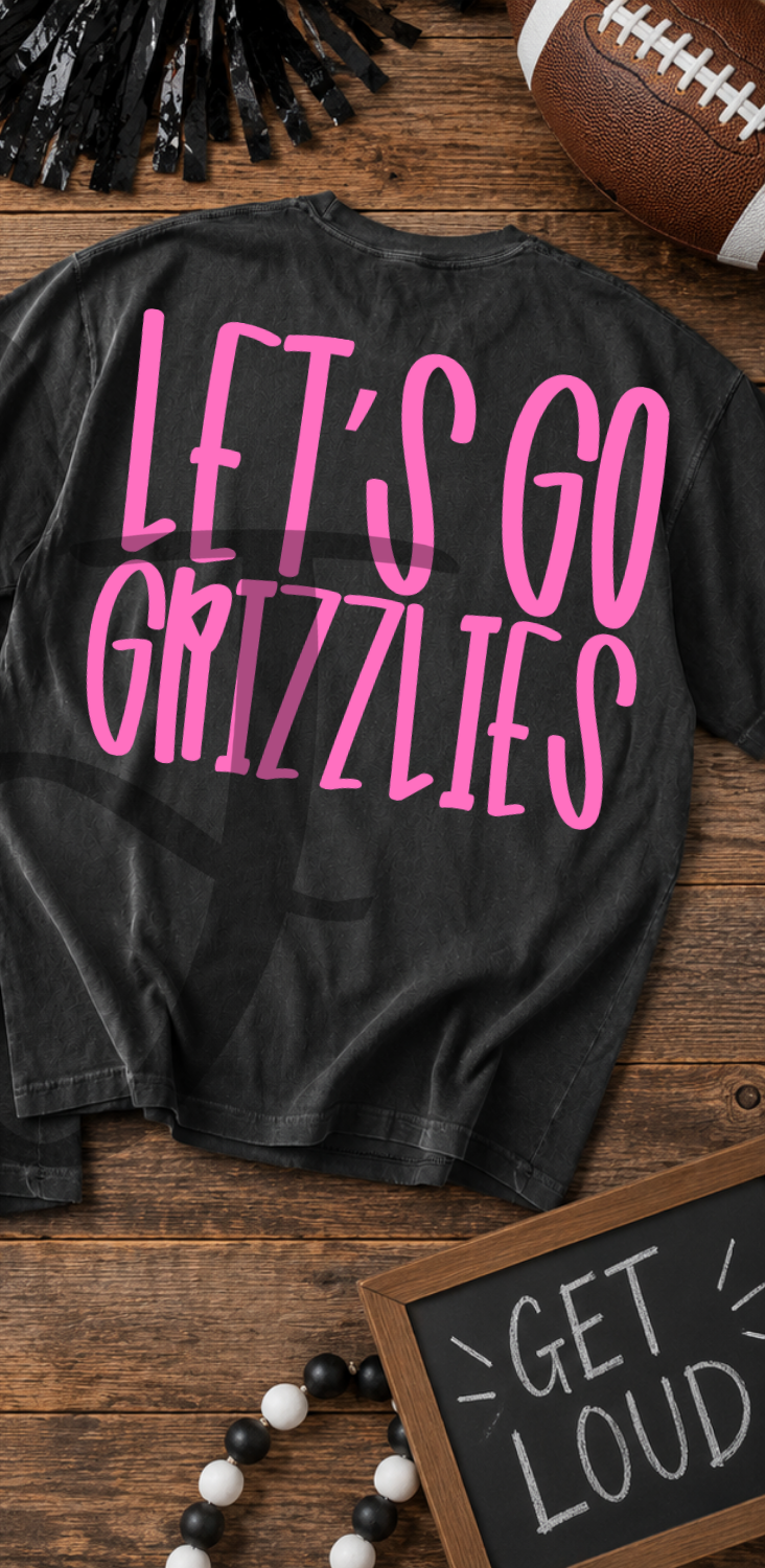 Lets go grizzlies- pink (Parker) DTF Transfer