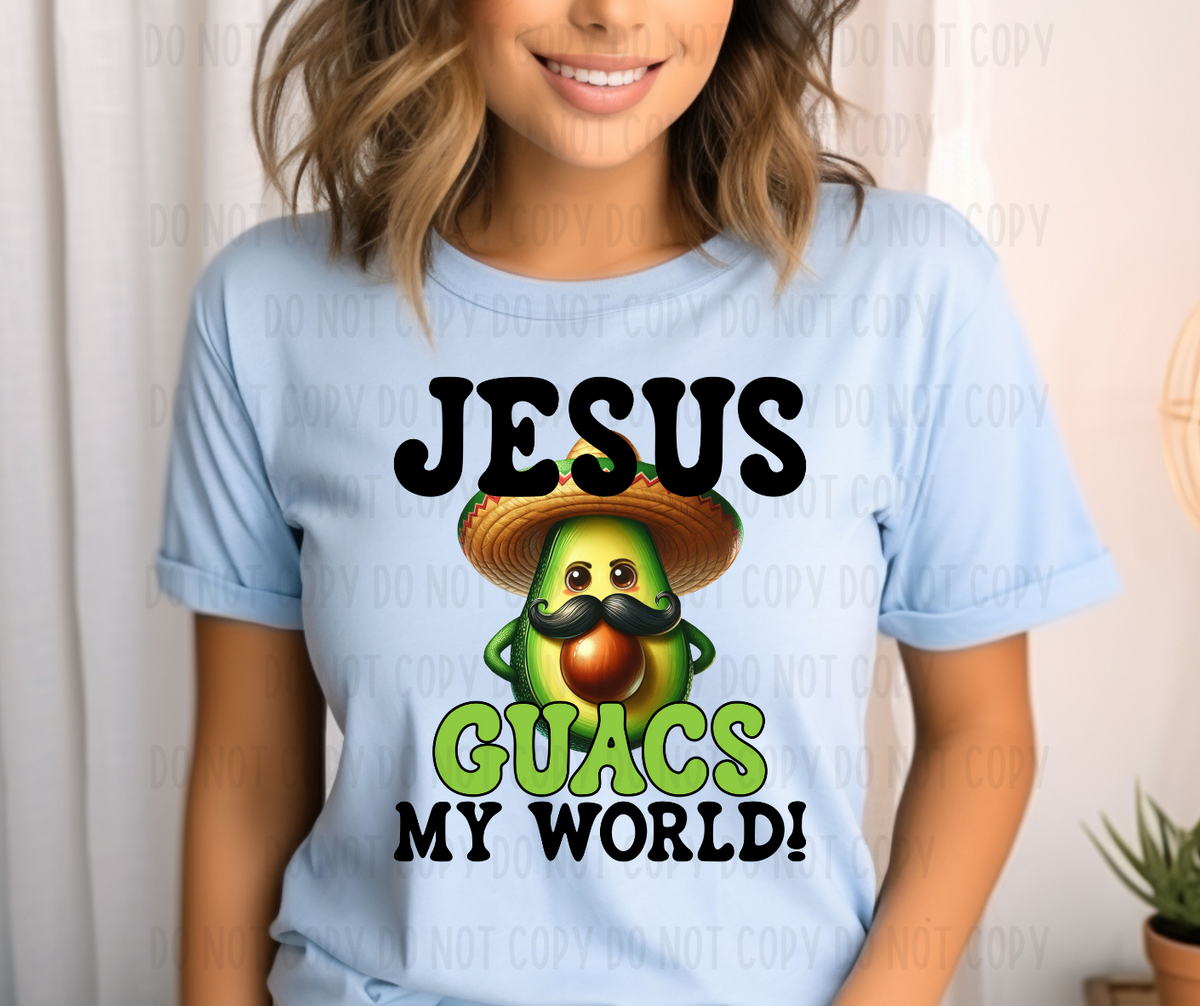 Jesus Guacs My World (Canvista) DTF transfer