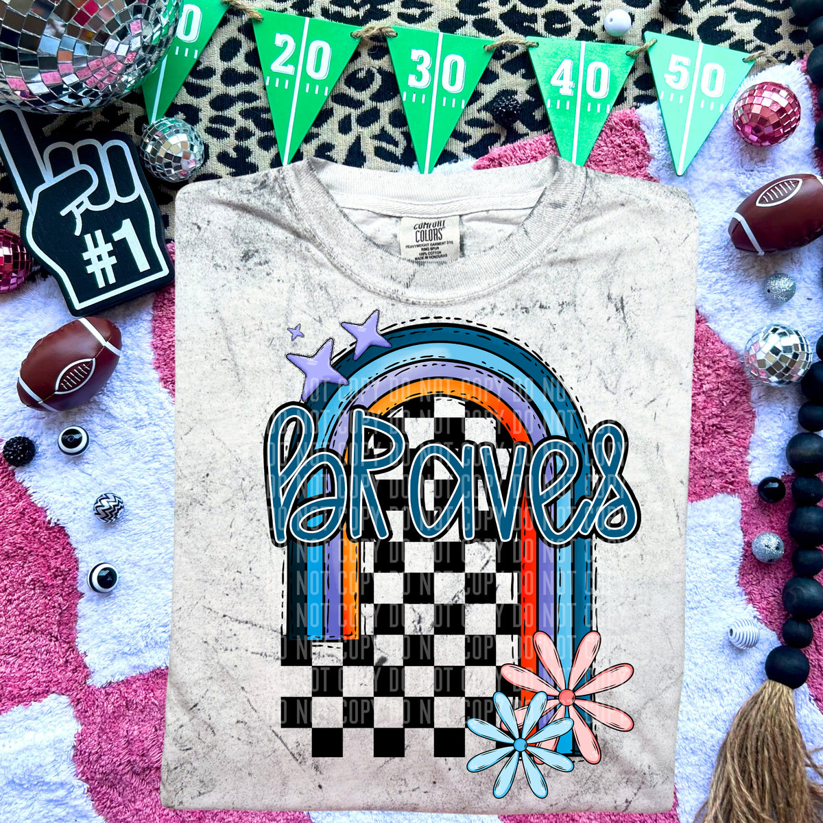 Braves Half Rainbow 54648 DTF transfer