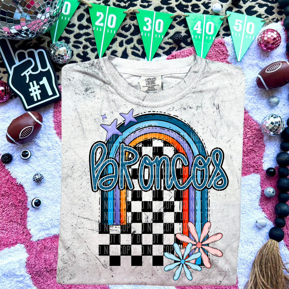 Broncos Half Rainbow 54649 DTF transfer