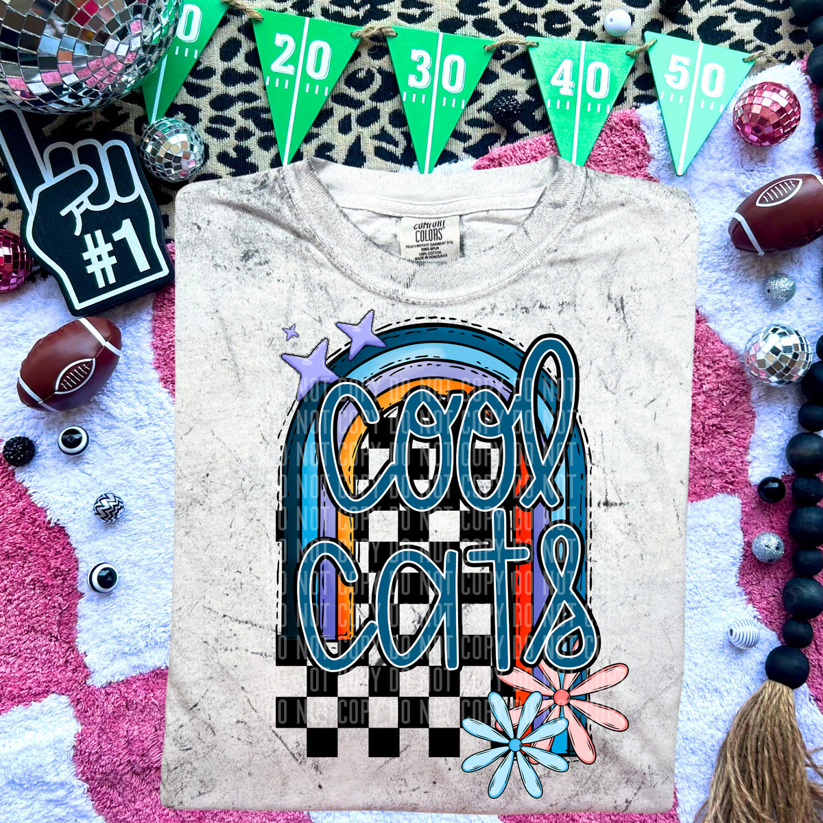 Cool Cats Half Rainbow 54661 DTF transfer