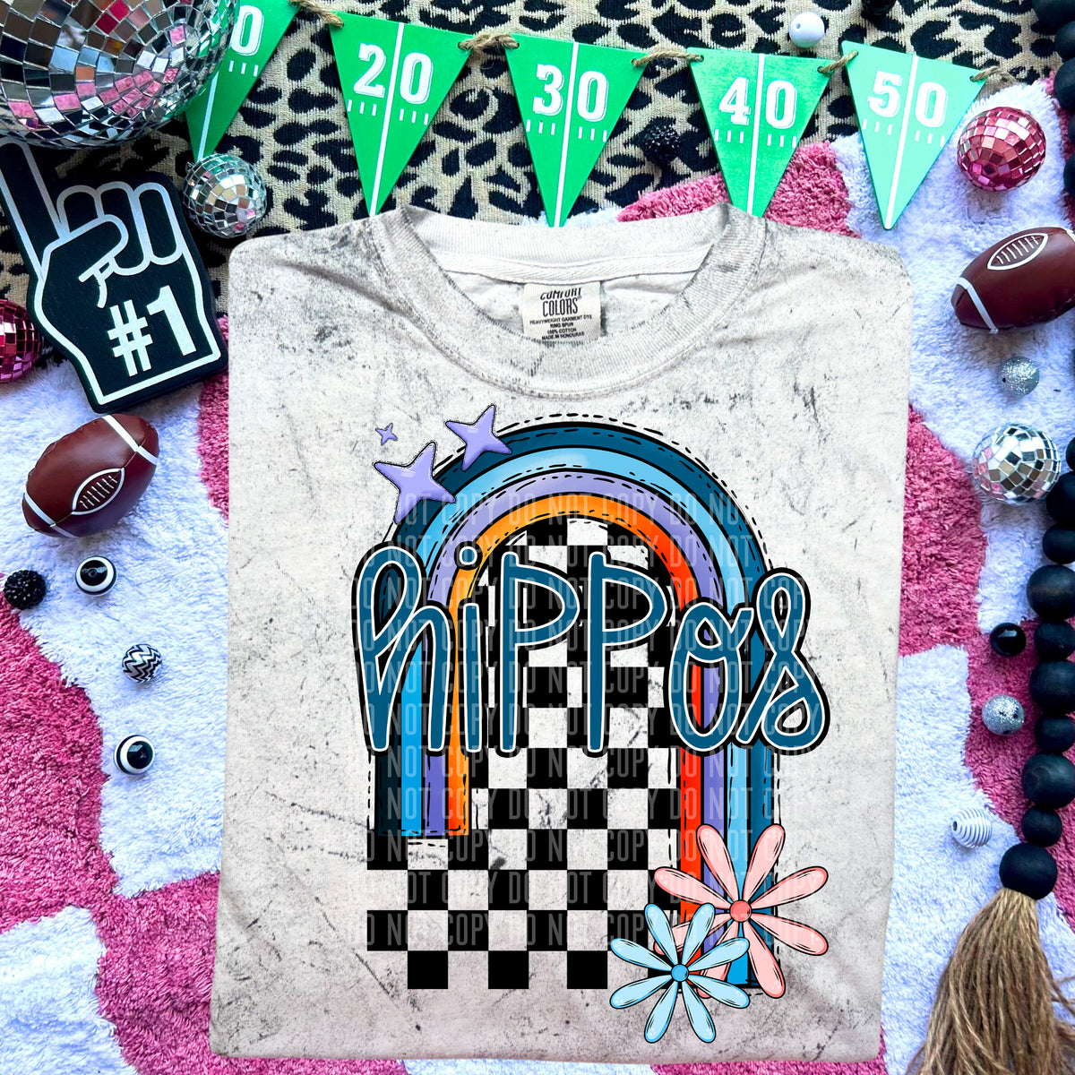 Hippos Half Rainbow 54683 DTF transfer