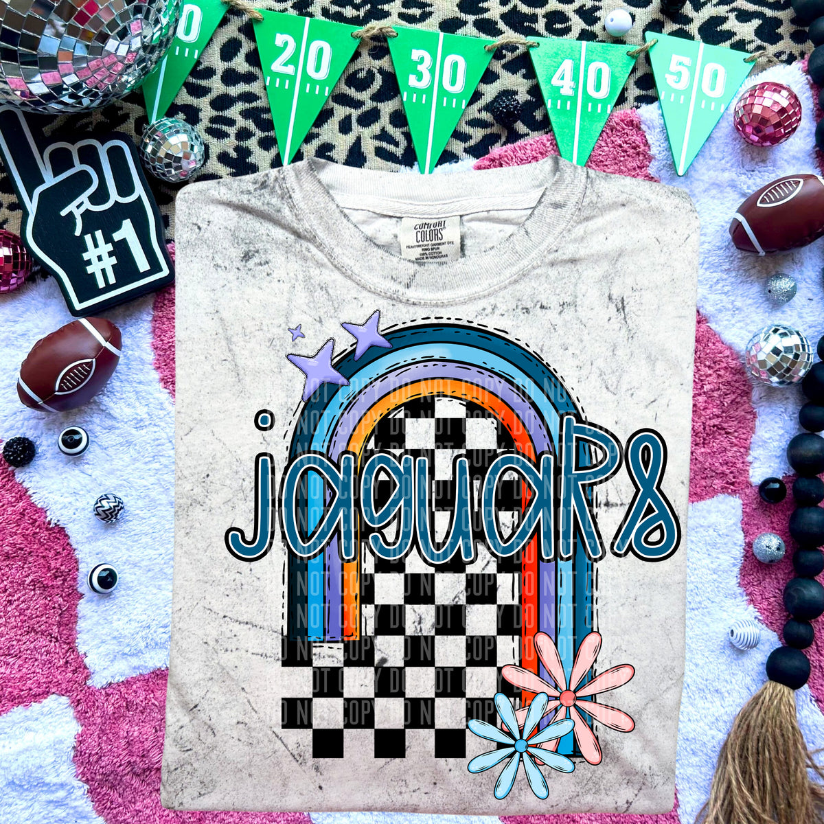 Jaguars Half Rainbow 54693 DTF transfer