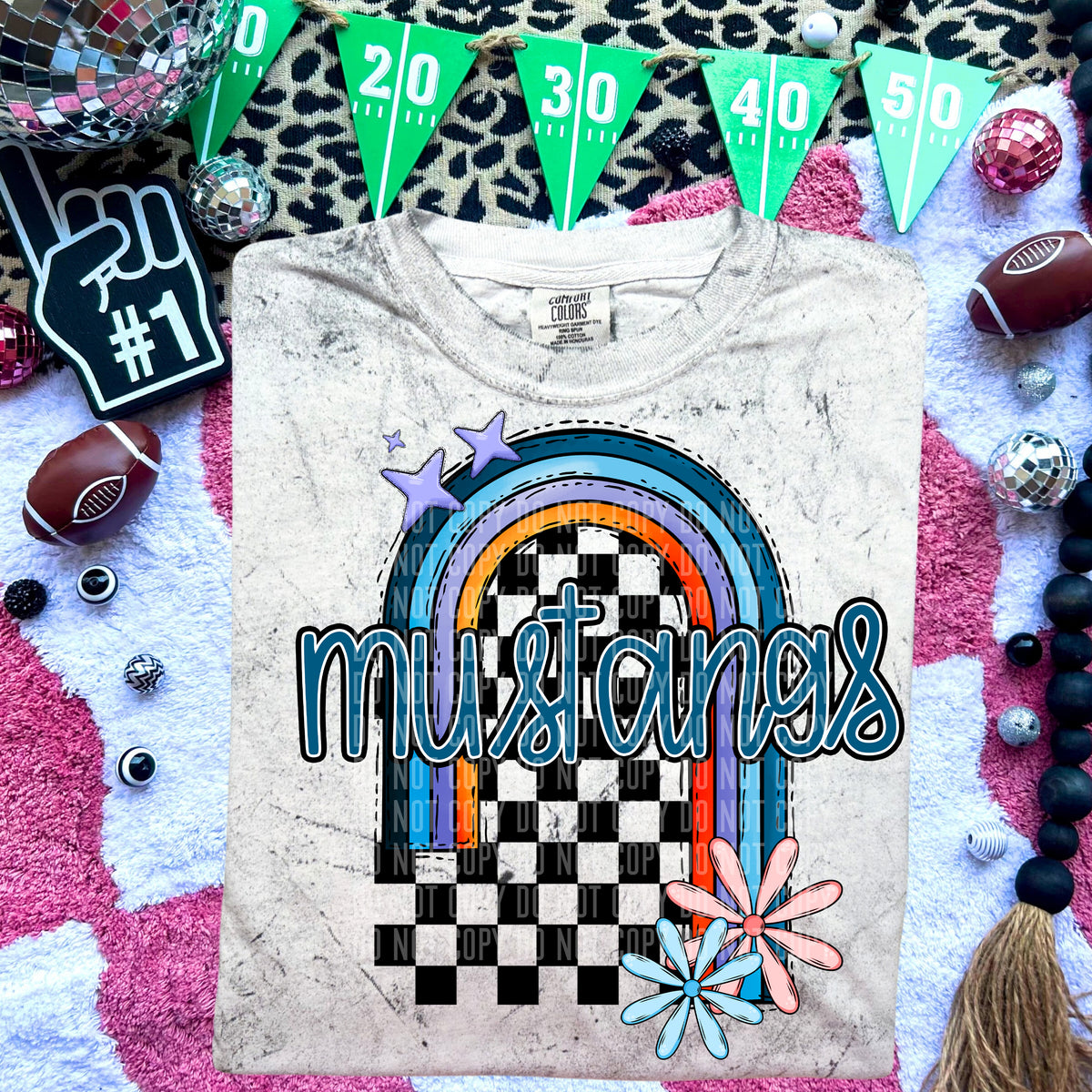 Mustangs Half Rainbow 54705 DTF transfer