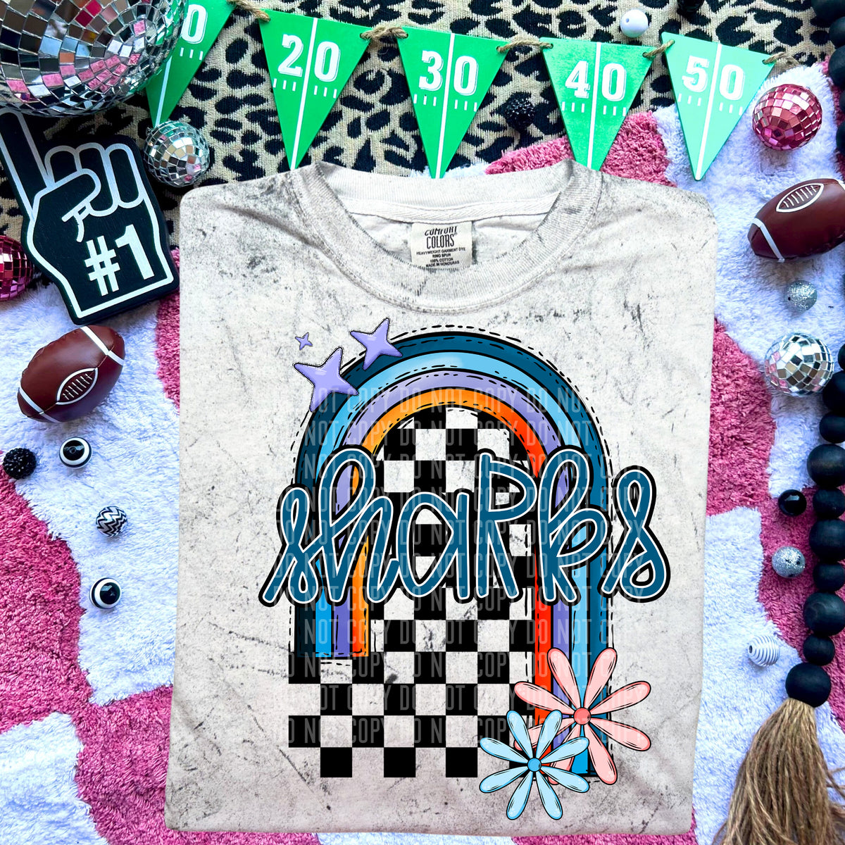 Sharks Half Rainbow 54736 DTF transfer