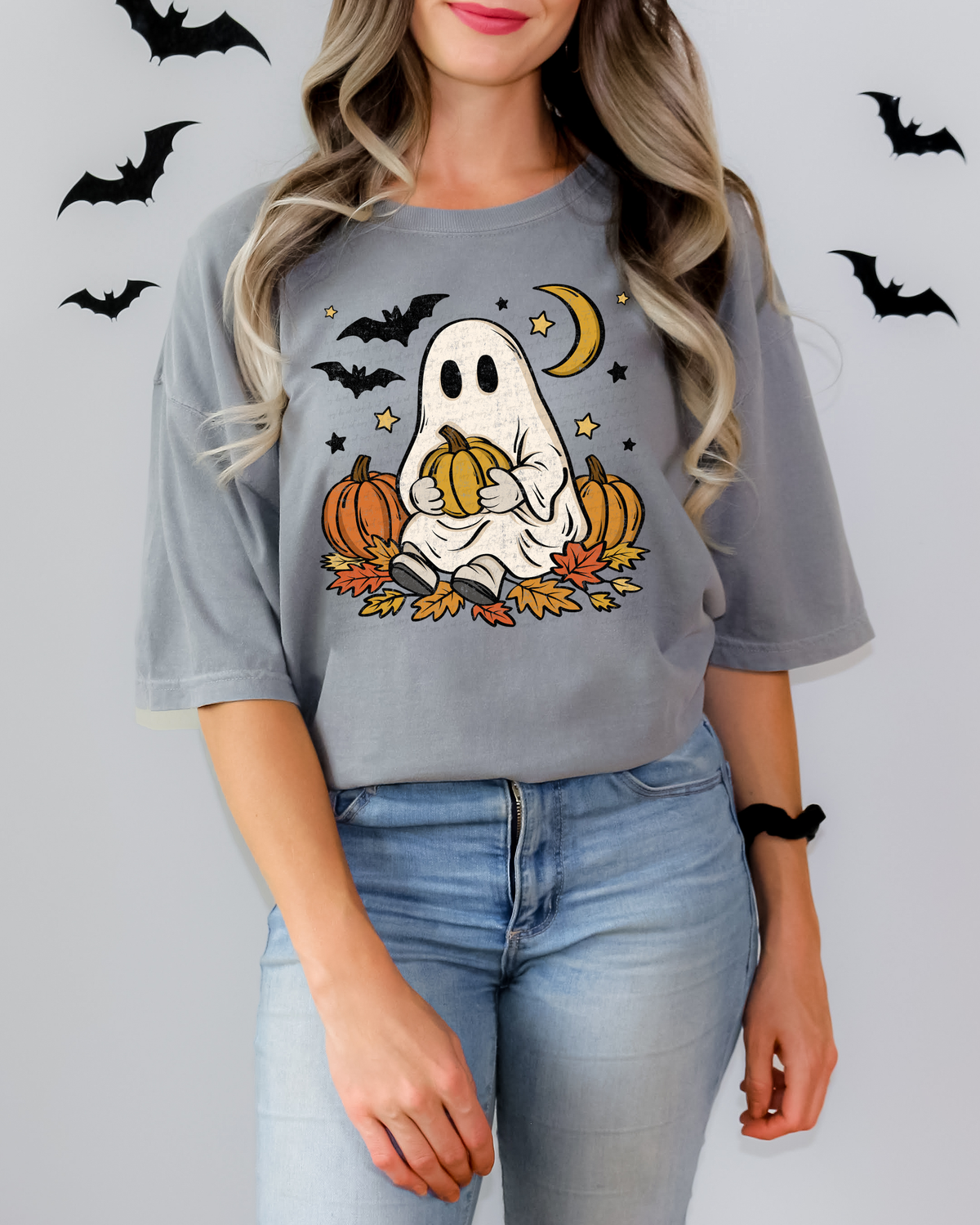 Halloween Pumpkin Ghost Bat 108773 DTF transfer