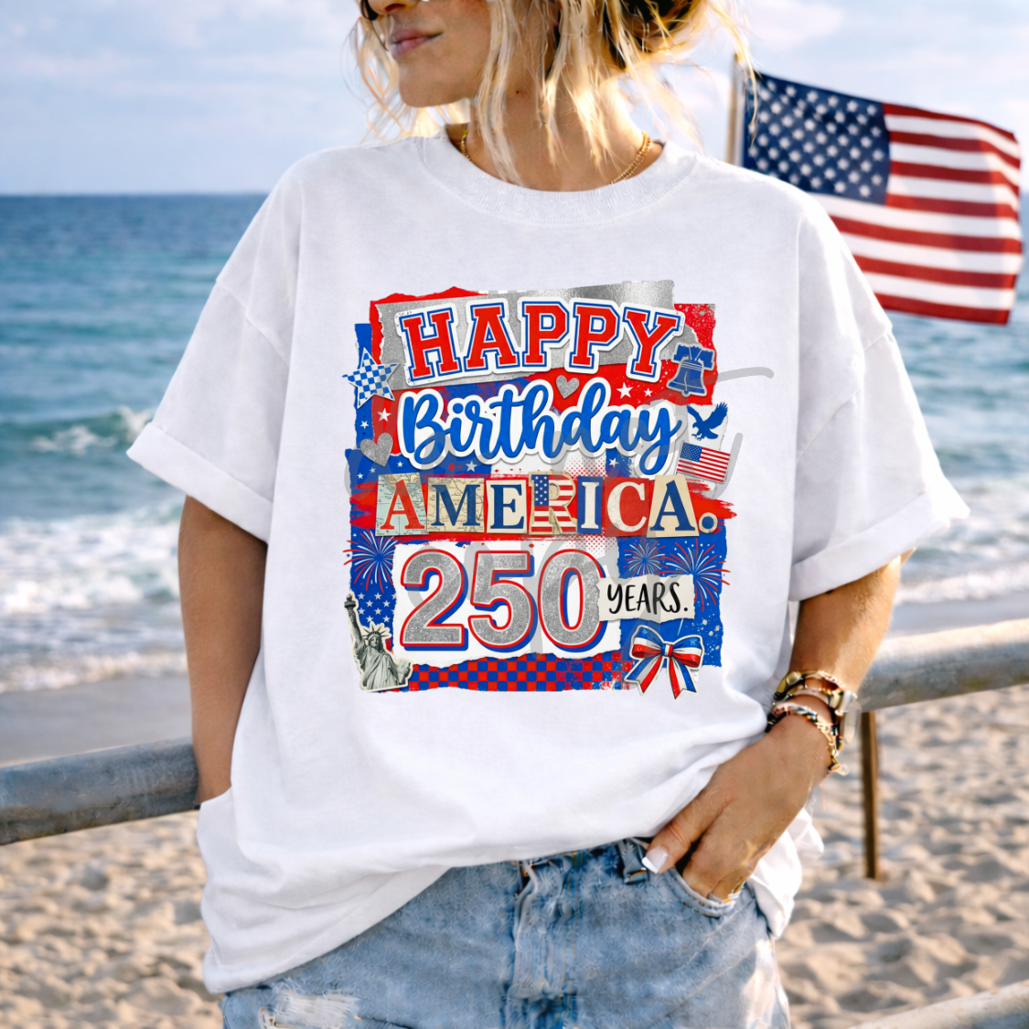 Happy birthday America magazine font (Parker) DTF Transfer