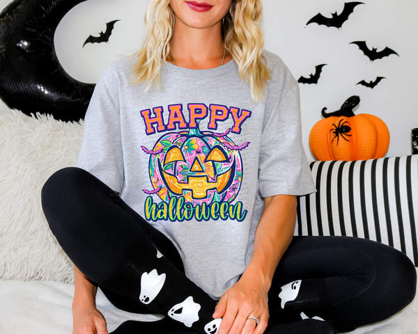 Happy Halloween Pumpkin Pink 69354 DTF transfer