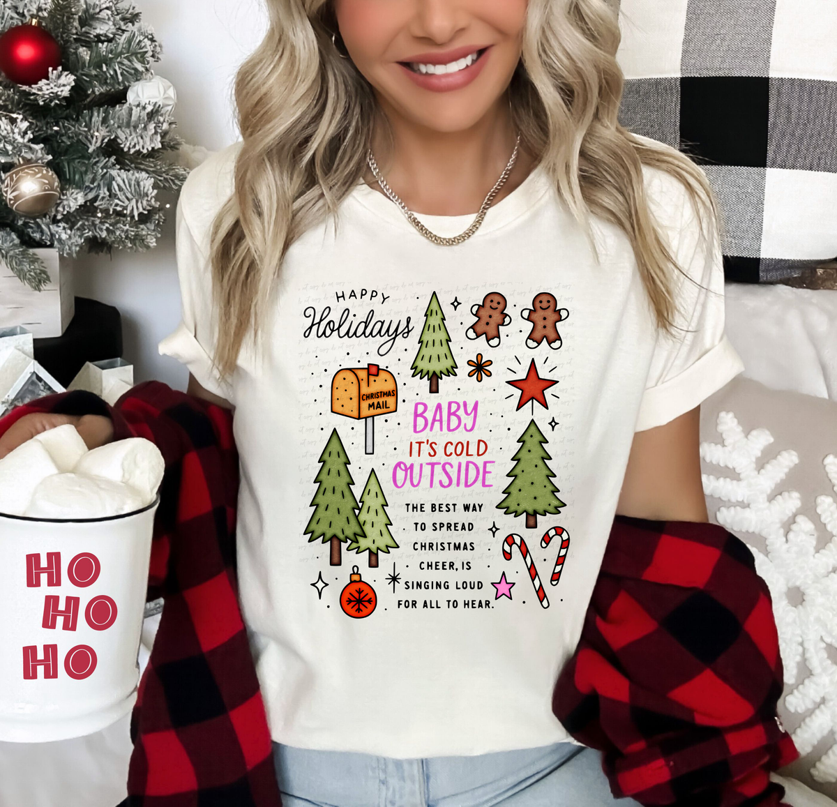Happy Holidays Baby It's Cold Outside 108748 DTF transfer