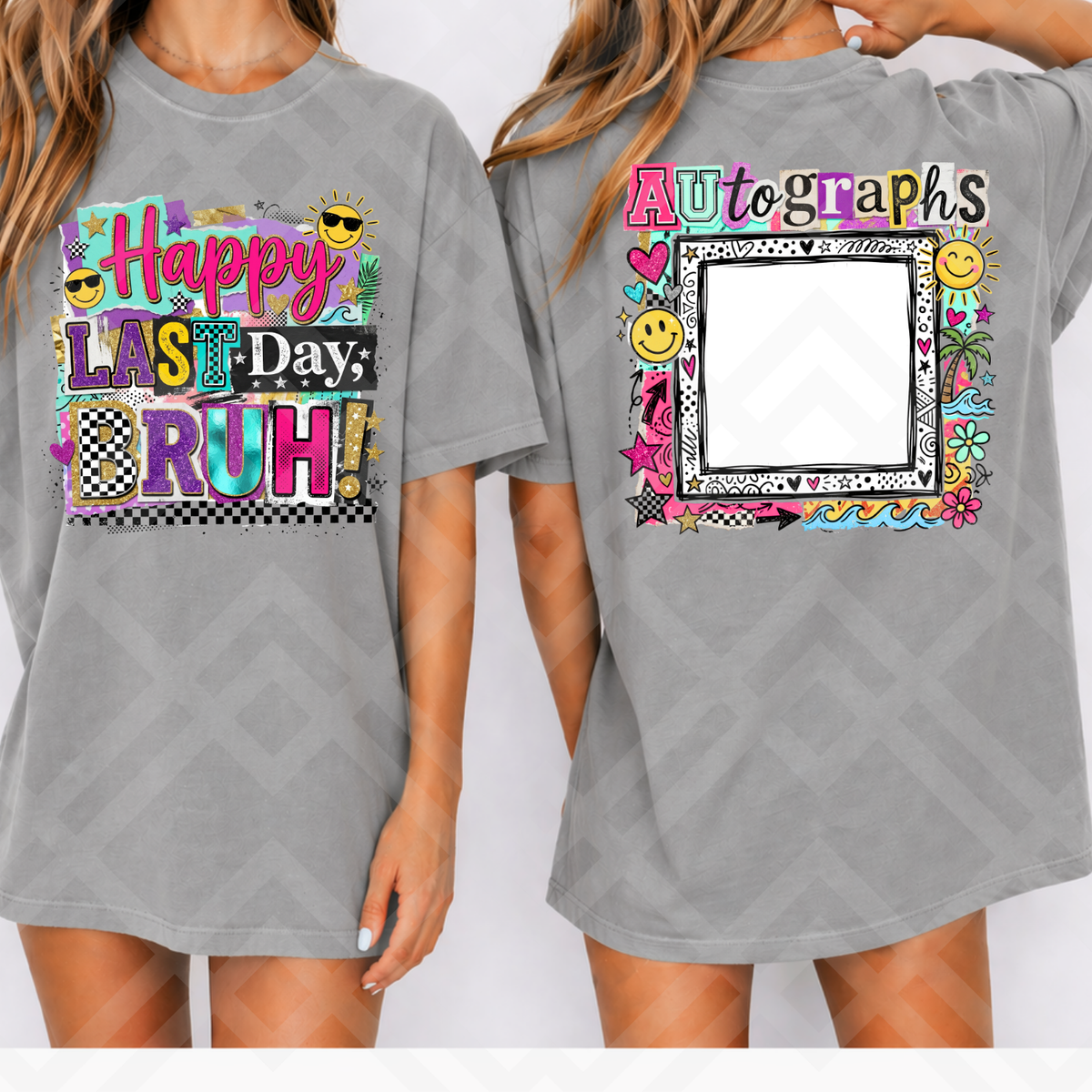 Happy last day bruh PINK (FRONT ONLY) (Parker) DTF Transfer