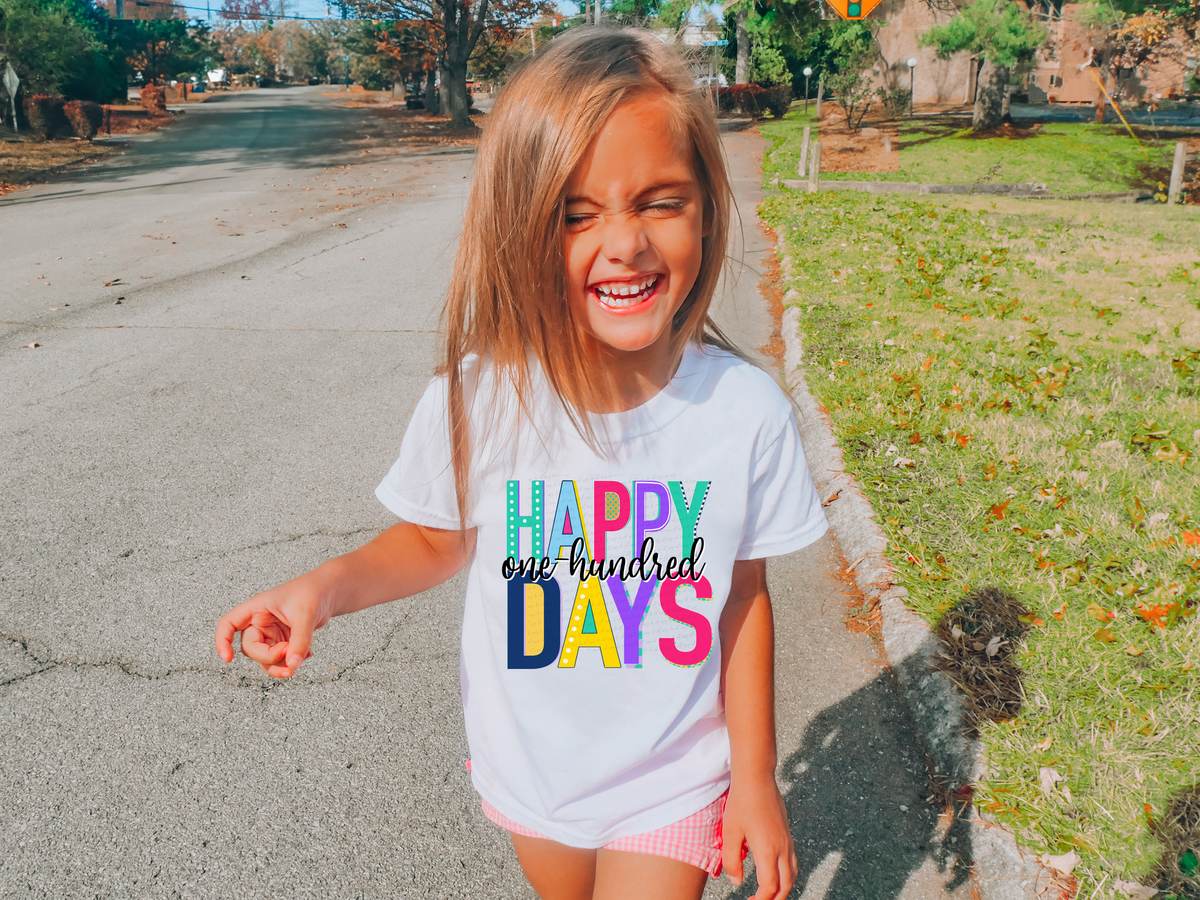 Happy One Hundred Days Colorful Font 116303 DTF Transfer