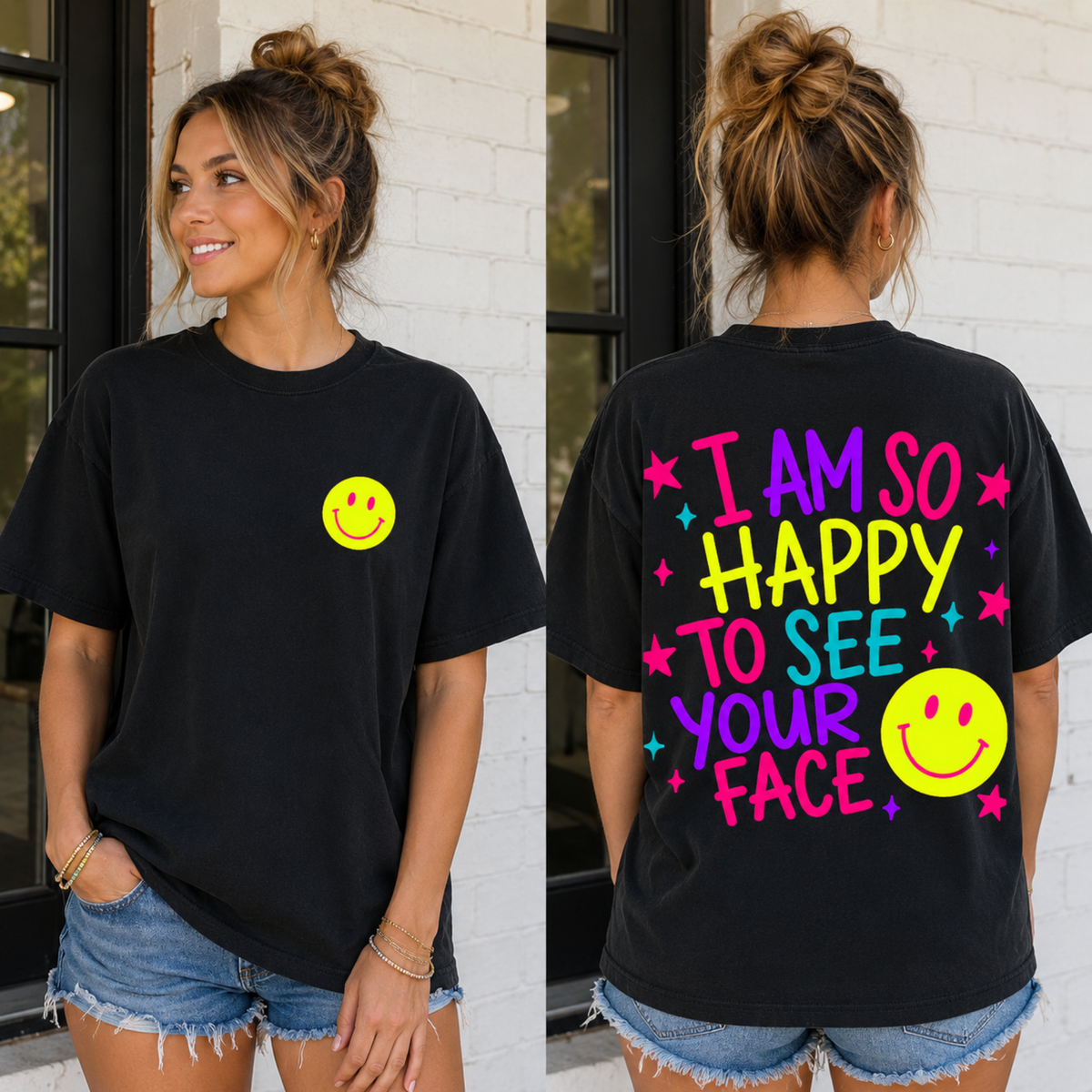 I am so happy to see your face BACK ONLY (Parker) DTF Transfer