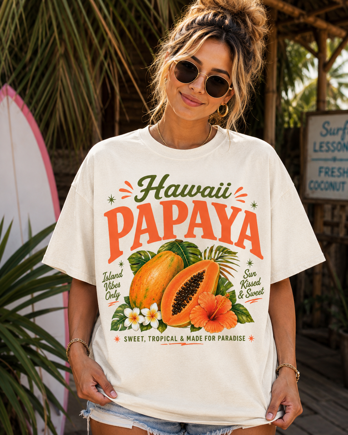 Hawaii Papaya (Parker) DTF Transfer